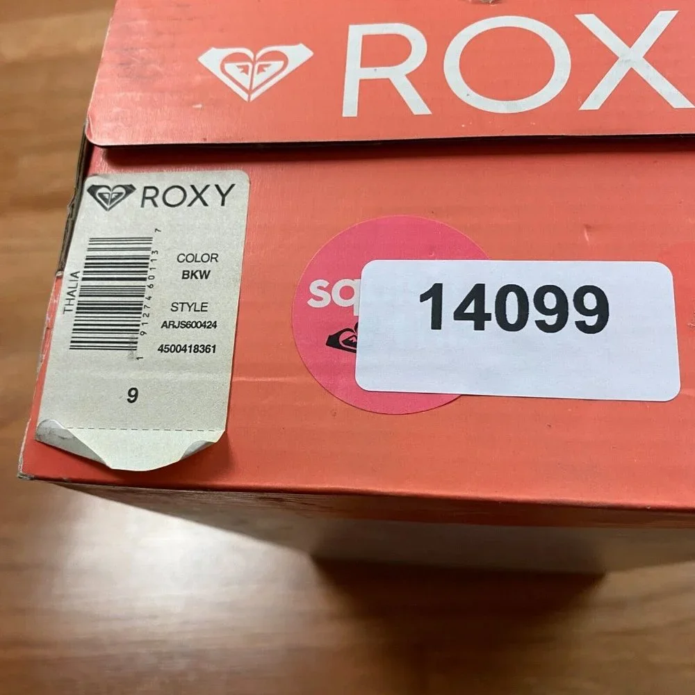 Roxy Sneakers Shoes Size 9 Women's Black White ARJS600424 Adults With Box A3 - Picture 8 of 9